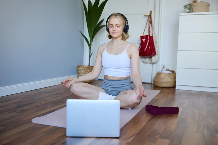 Student learning with Lollygag meditation and design course